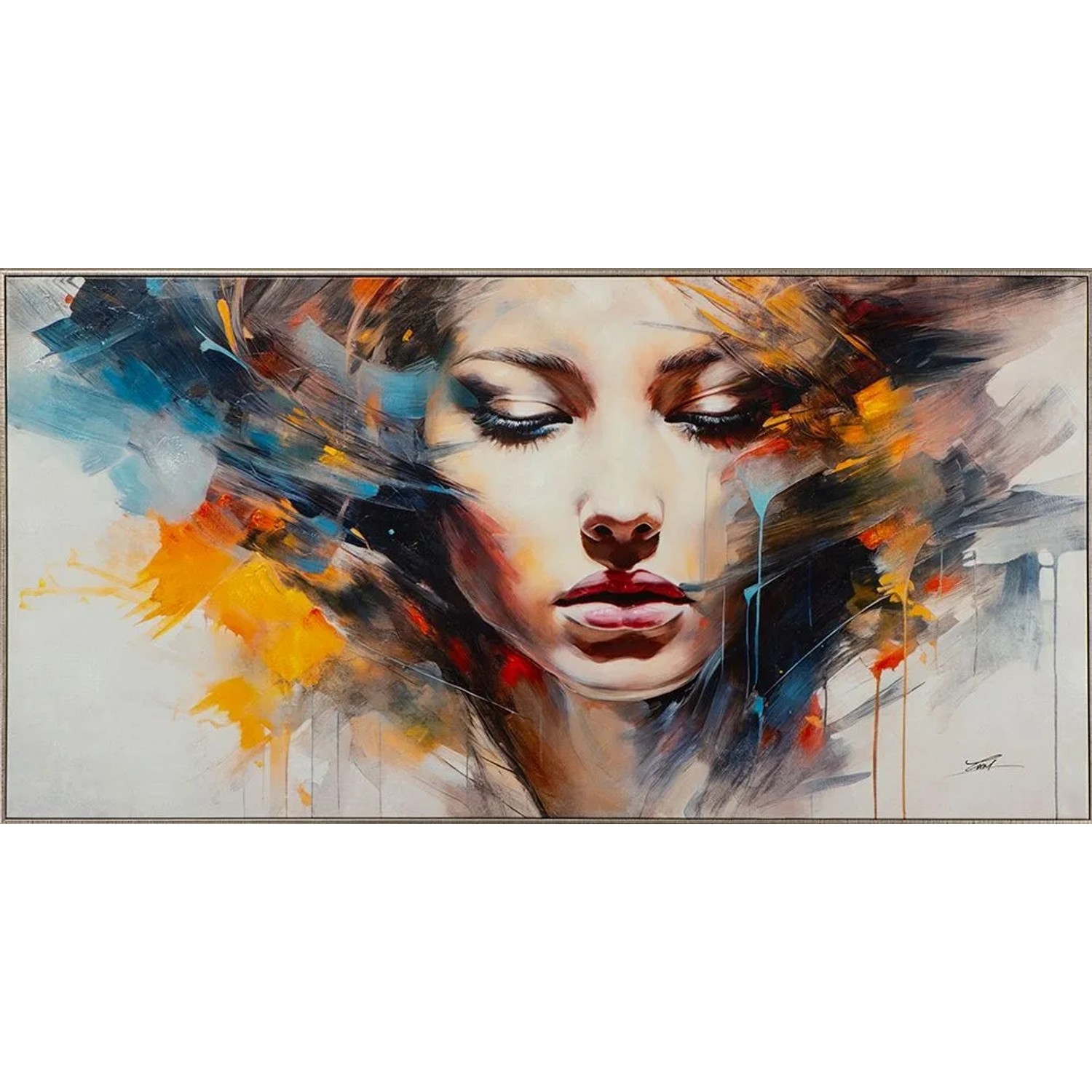 Art Universe Leinwandbild Colourful Shadow Girl 71x141 cm