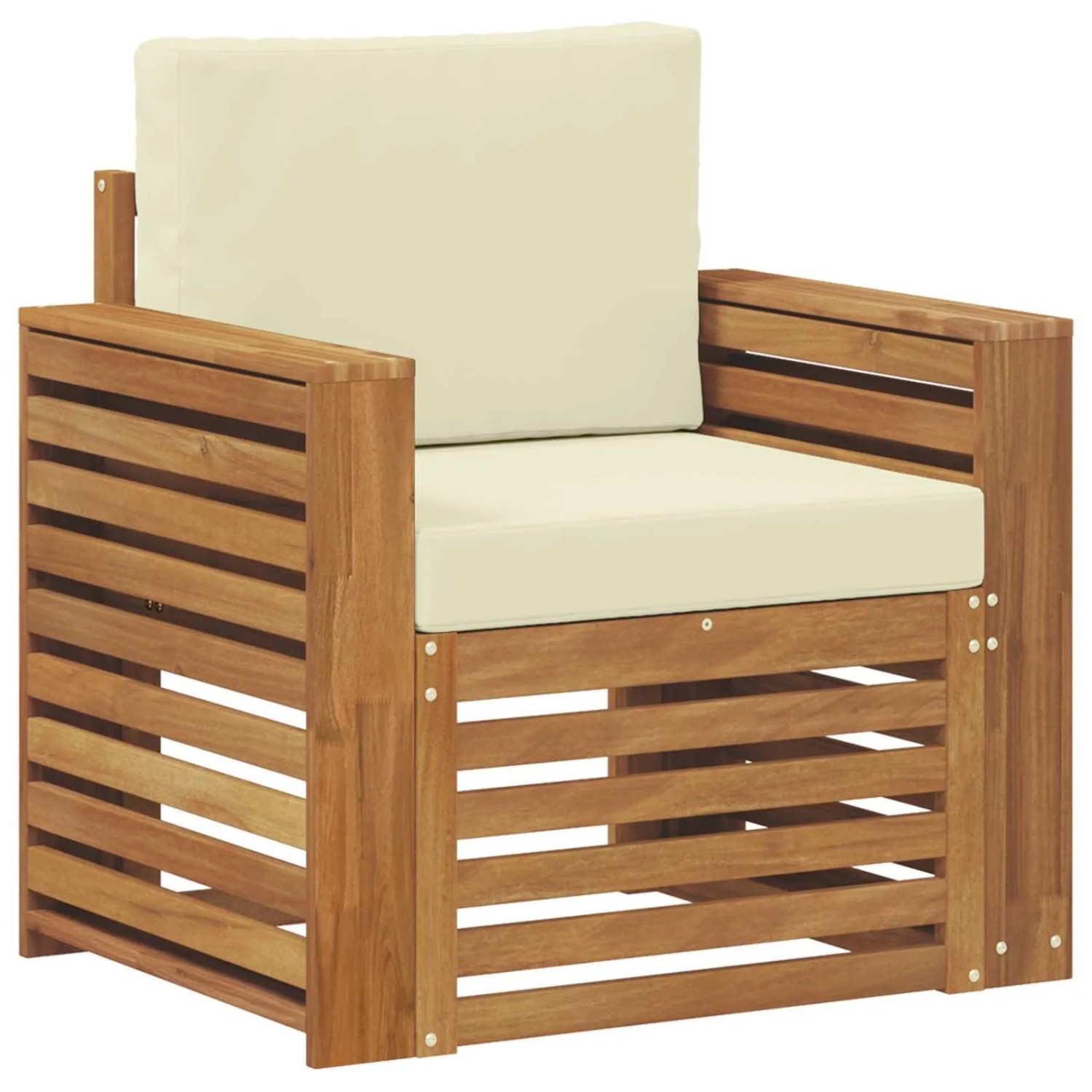 vidaXL Outdoor-Sofagarnitur mit Kissen Natur 79 x 63 x 73 cm 3436360