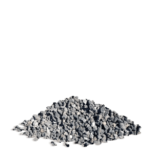 Anthrazitfarbener Galamio Lavamulch (8-16 mm) auf einem Haufen.