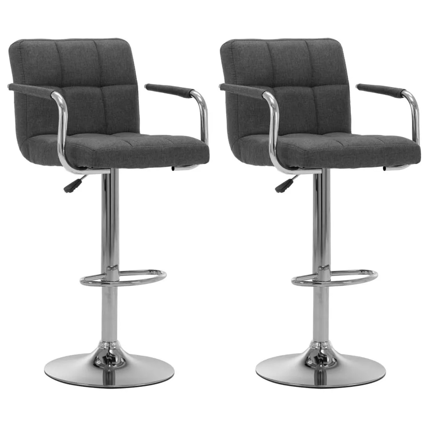 vidaXL Barhocker 2 Stk Dunkelgrau Stoff 283420