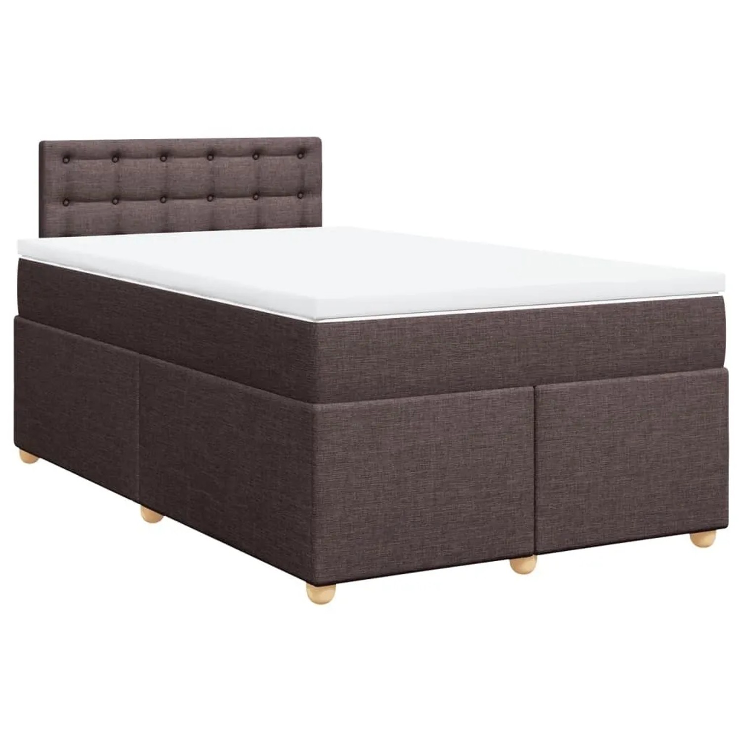 vidaXL Boxspringbett mit Matratze Dunkelbraun 120x190 cm Stoff 3288936