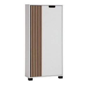 Schildmeyer Highboard Ryker in Weiß-Matt mit Akustikpaneel-Optik, 124 cm hoch.
