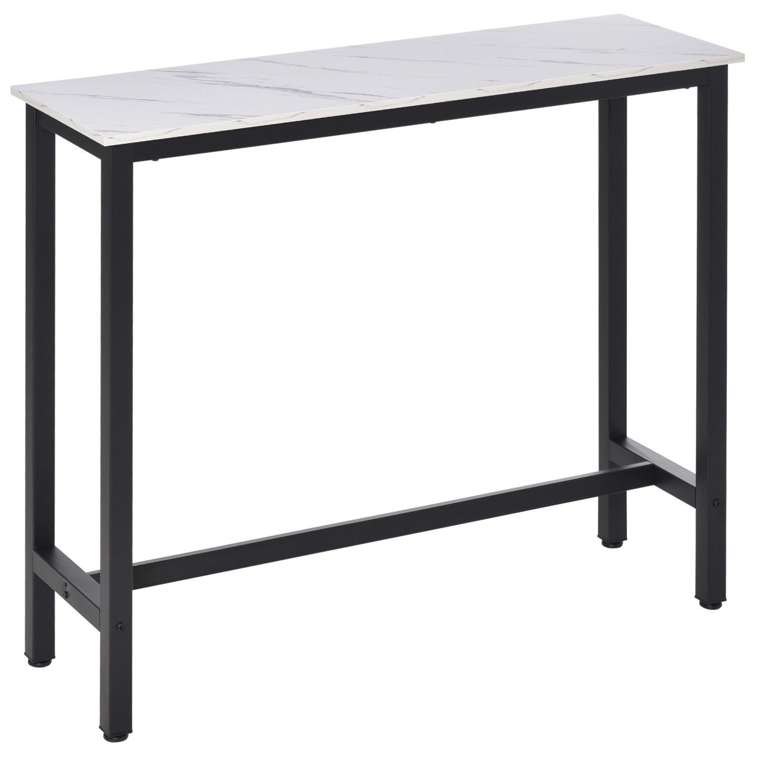 HOMCOM Bartisch Spanplatte Stahl Weiß Schwarz 120L x 40B x 100H cm günstig online kaufen