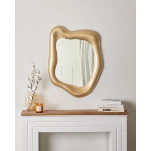 Beliani Wandspiegel SANTEC Gold 4x59x77