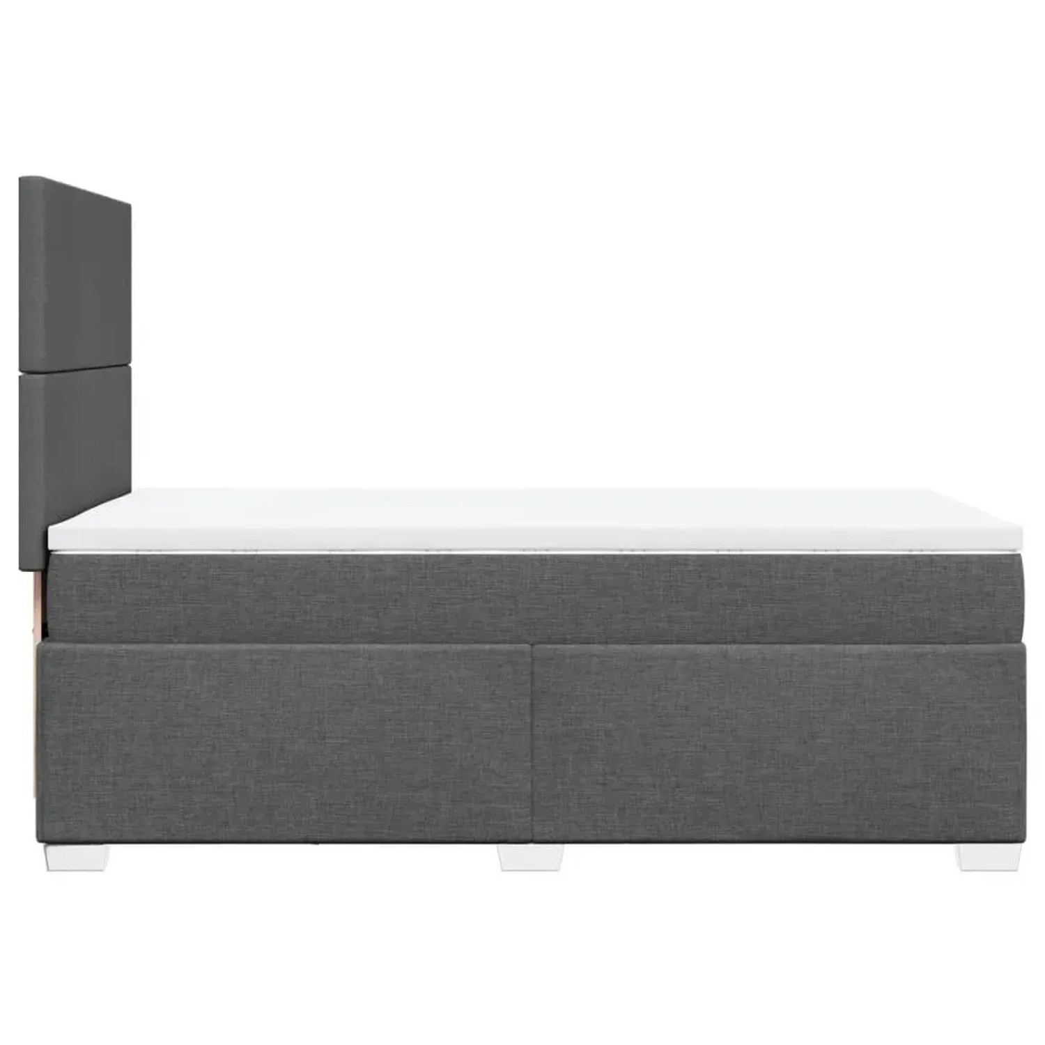 vidaXL Boxspringbett, dunkelgrau, 80x200 cm mit Matratze und Kopfteil.