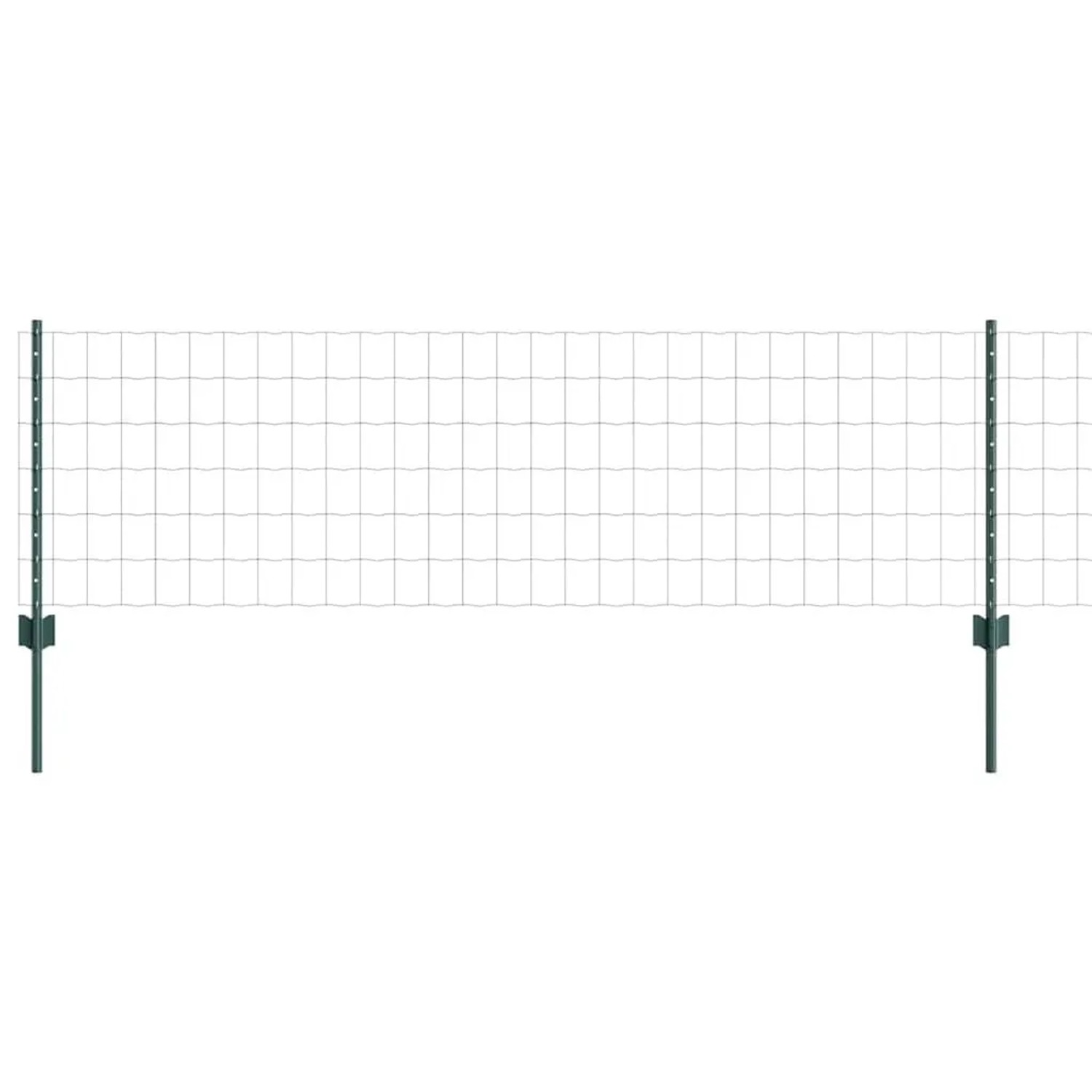 vidaXL Zaun mit Pfosten Grün 0,6 x 25 m Stahl und PVC 3336020