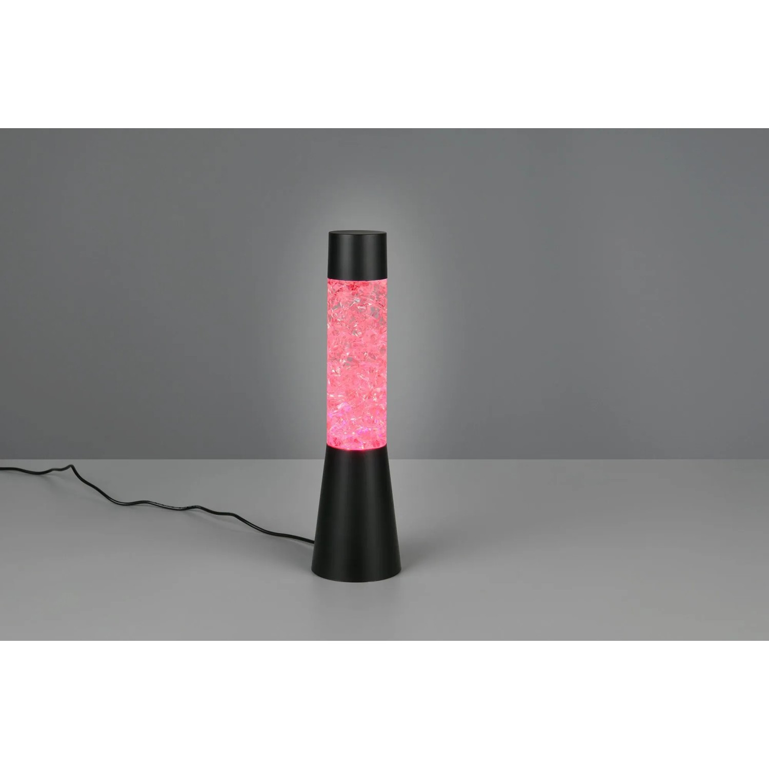 LED-Tischleuchte TLMartini mit RGB Farbwechsel und Glitzer in Schwarz-Matt.