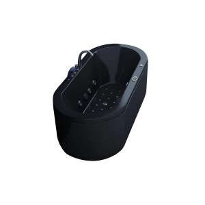 Schwarzer Jet-Line Whirlpool Villa Sofia Oval mit Heizung und Unterwasserbeleuchtung.