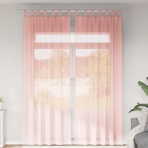 vidaXL Voile Vorhänge mit Schlaufen 2 Stk Rosa 140x260 cm 4102290