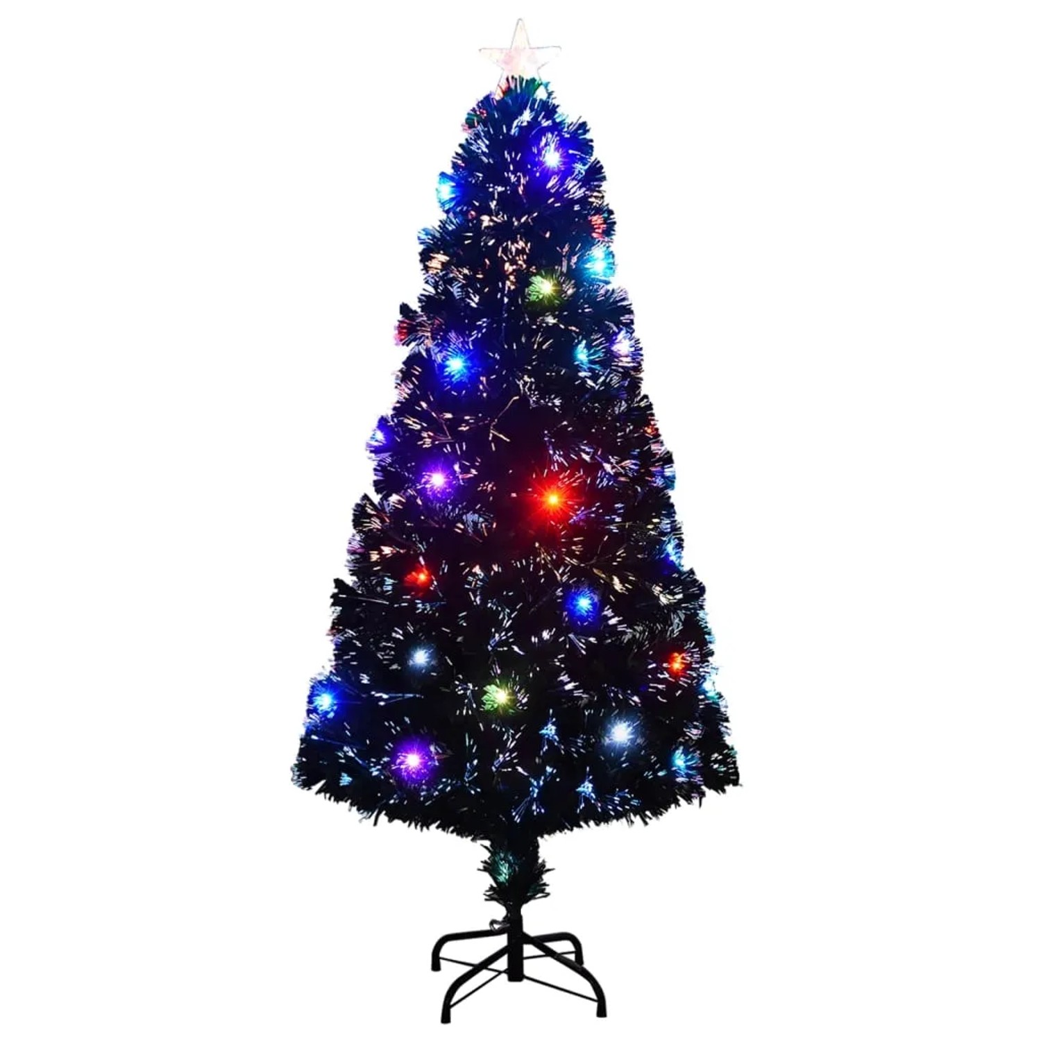 vidaXL Künstlicher Weihnachtsbaum mit StänderLED 150 cm Fiberoptik