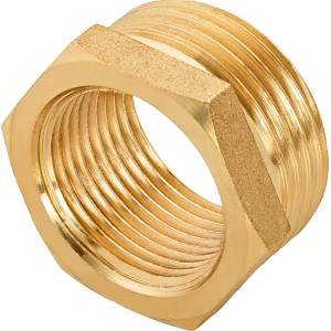 Messing Gewinde-Reduzierstück, 24,1/33,3 mm, für den Anschluss von Rohren mit unterschiedlichen Durchmessern.