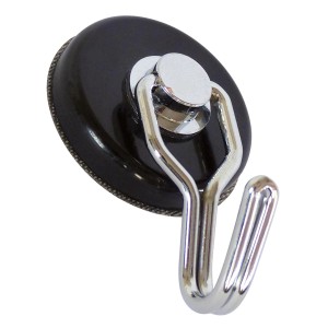 Schwarzer Sintron Neodym Magnethaken, Ø 38 mm, für Haushalt & Werkstatt.