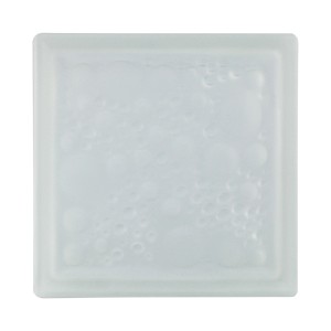 Quadratischer Glasbaustein Savona, 2-seitig satiniert, 19x19x12 cm, für Innen- und Außenbereich.