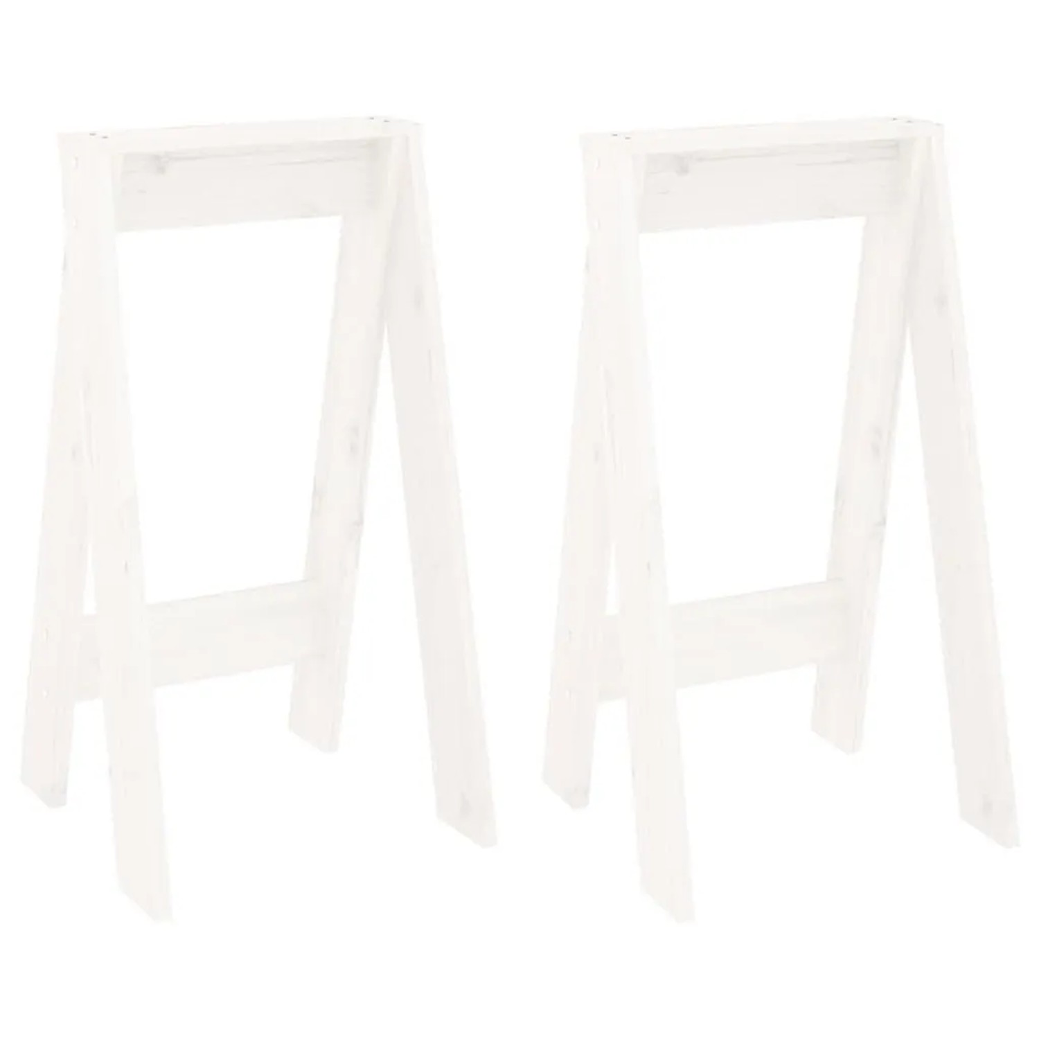 vidaXL Hocker 2 Stk Weiß 40x40x75 cm Massivholz Kiefer 823670