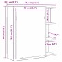 vidaXL Spiegelschrank mit Regal, schwarz Eichenoptik, Maße: 62,5x20,5x64cm.
