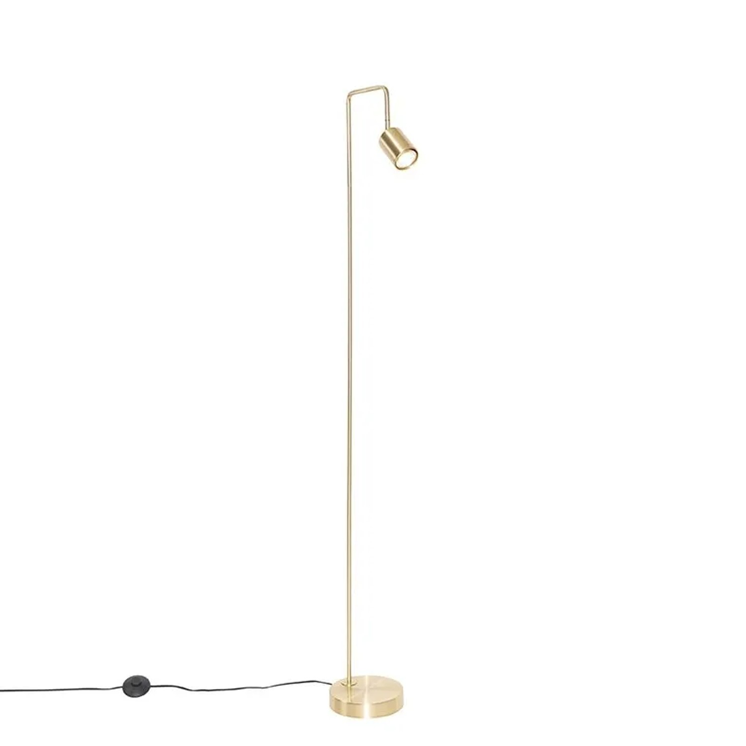 QAZQA Moderne Stehlampe Messing Verstellbar Java