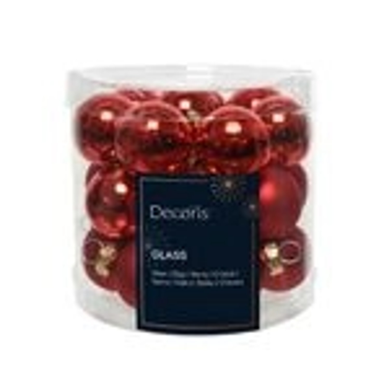 Thumbnail - Kaemingk Weihnachtsbaumkugeln Glas 2,5 cm 24 Stueck Rot Glanz Matt