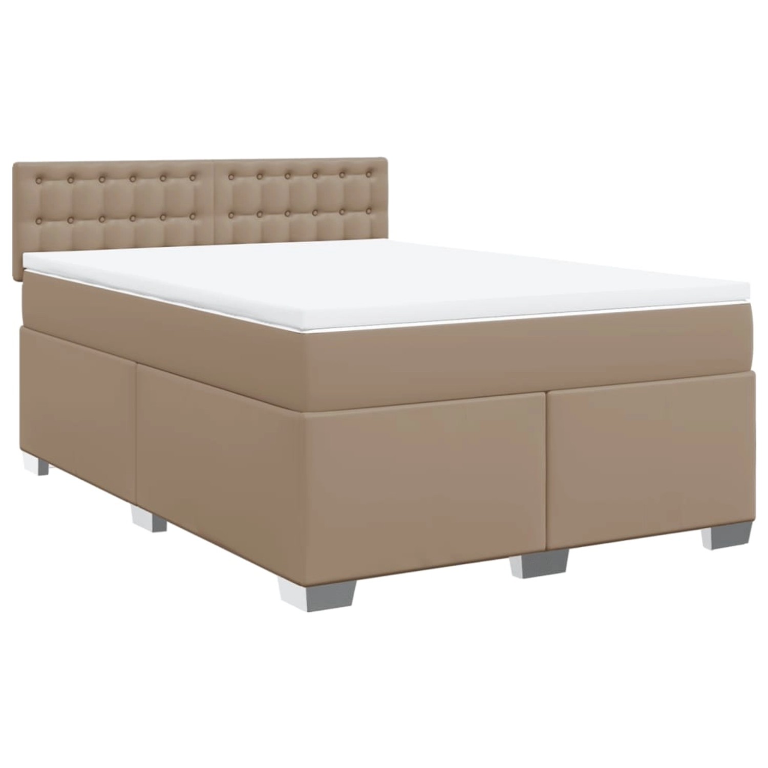 vidaXL Boxspringbett mit Matratze Cappuccino-Braun 140x190cm Kunstleder 328 günstig online kaufen