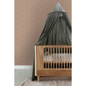 ESTAhome Vliestapete mit Terrakottarosa Blumenmuster im Kinderzimmer. Dekorative Tapete für eine freundliche Atmosphäre.