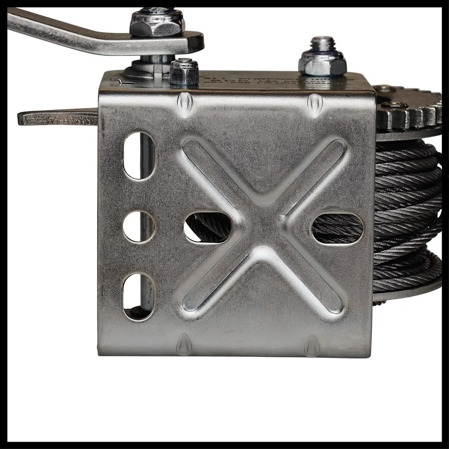 Detailaufnahme der Einhell Handseilwinde TC-WI 500, Flaschenzug zum Ziehen von Lasten.