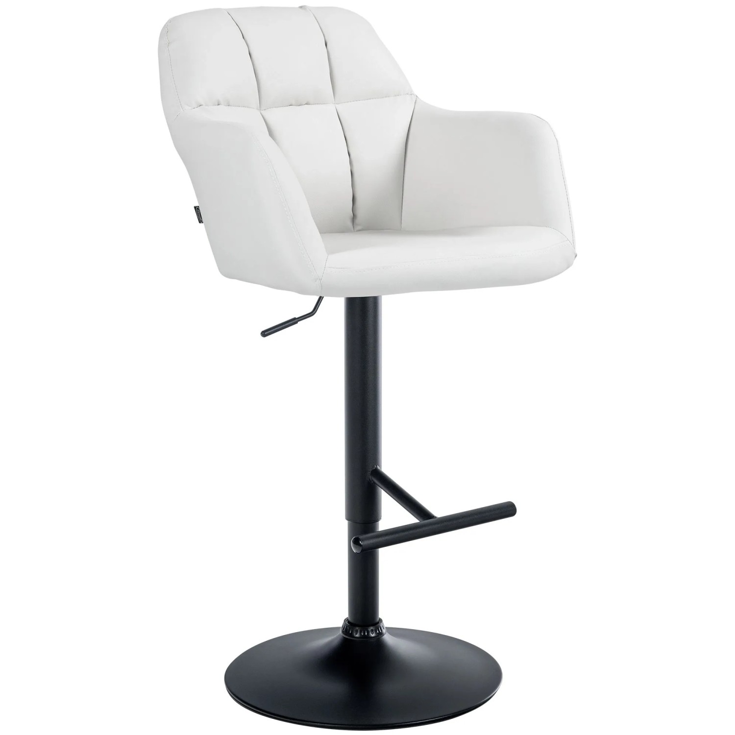 CLP Barhocker Natoma Kunstleder Metall Matt Schwarz/Weiß