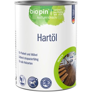 Dose Biopin Natur-Hartöl, transparent, seidenglänzend, 2,5 l. Holzöl für den Innenbereich.