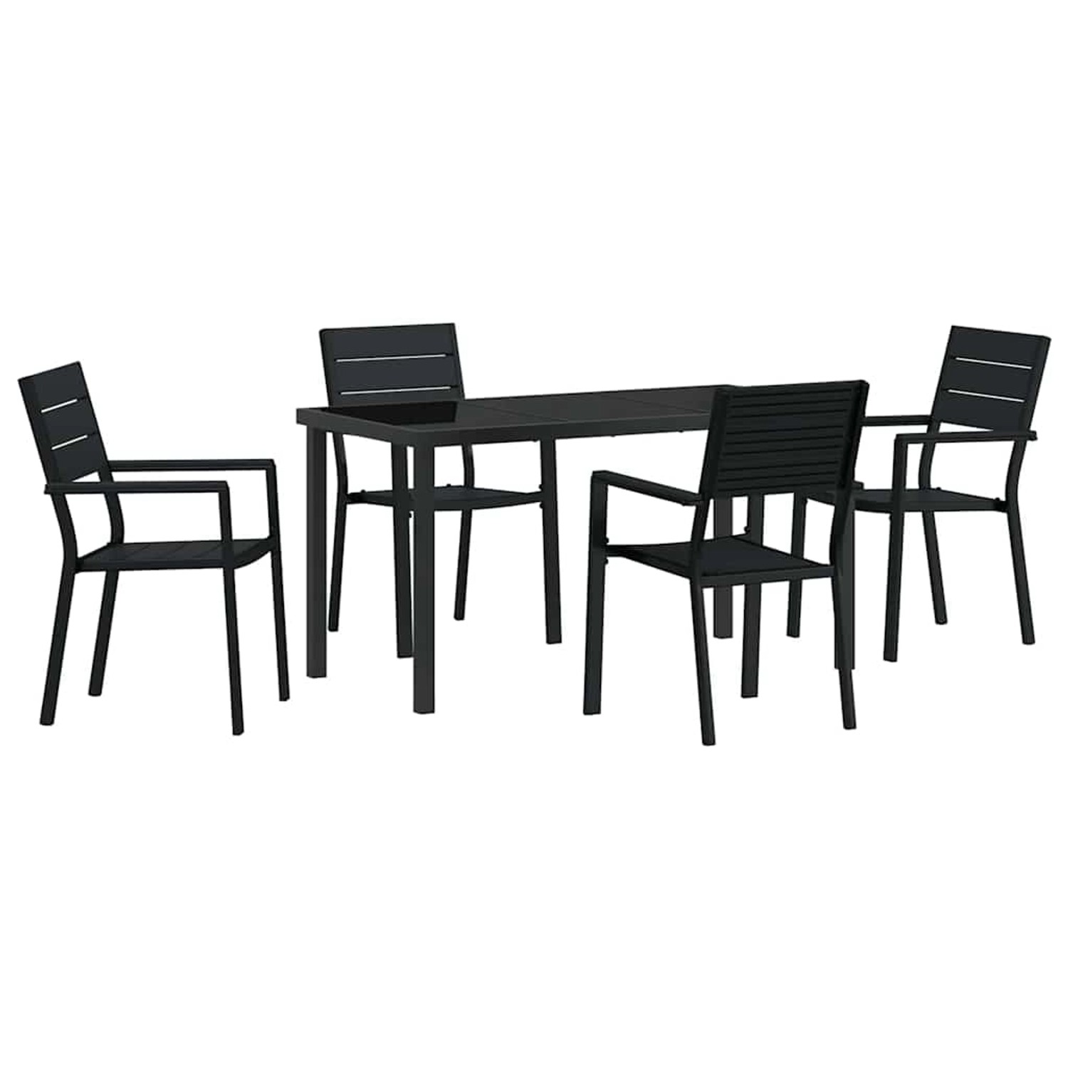 vidaXL Garten Essgruppe 5-Tlg Schwarz HDPE 3379144 günstig online kaufen