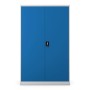 Jan Nowak Metall-Büroschrank JAN II, 185 cm hoch, blau-grau, abschließbar.