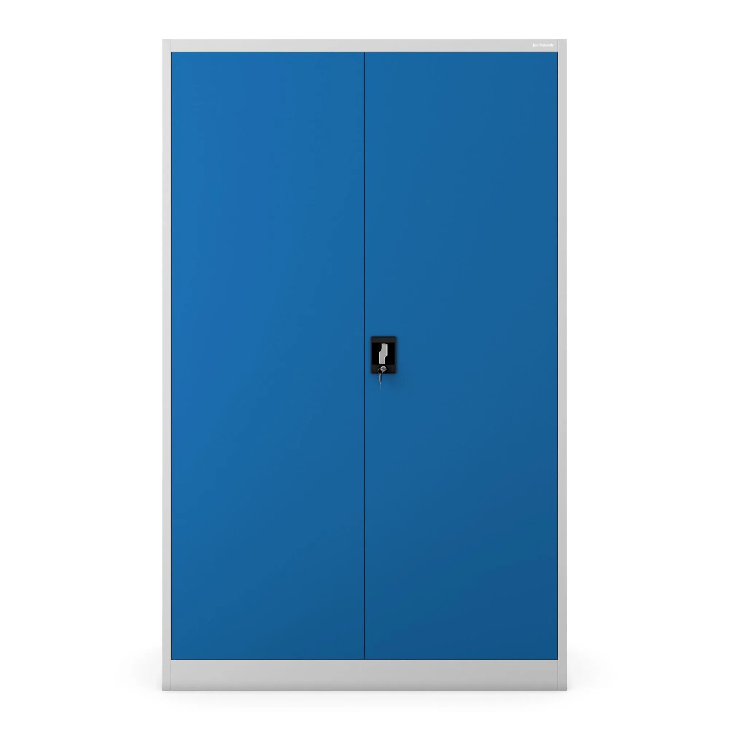Jan Nowak Metall-Büroschrank JAN II, 185 cm hoch, blau-grau, abschließbar.