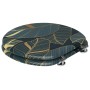 SANILO WC-Sitz mit Monstera-Muster, Toilettendeckel aus Holz.