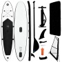 vidaXL SUP-Board mit Segel Set, schwarz-weiß, inkl. Paddel, Pumpe, Finne und Tragetasche.