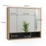 Vicco Badspiegelschrank Beatrice, Eiche/Anthrazit, 80x72 cm, mit drei Spiegeltüren und Ablagefächern.