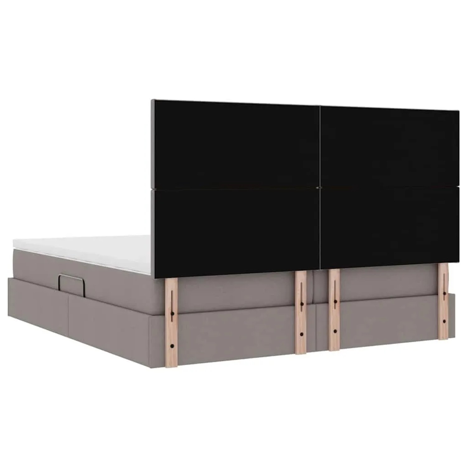 vidaXL Bett mit LED-Lichtleisten mit Kopfteil Taupe 200 x 200 cm Stoff 3372830_14
