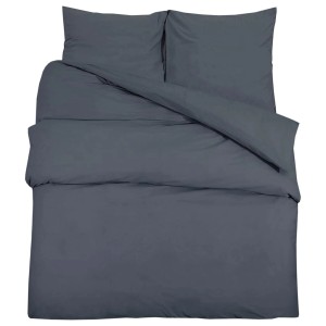 vidaXL Bettwäsche-Set Anthrazit 135x200 cm Baumwolle 136086