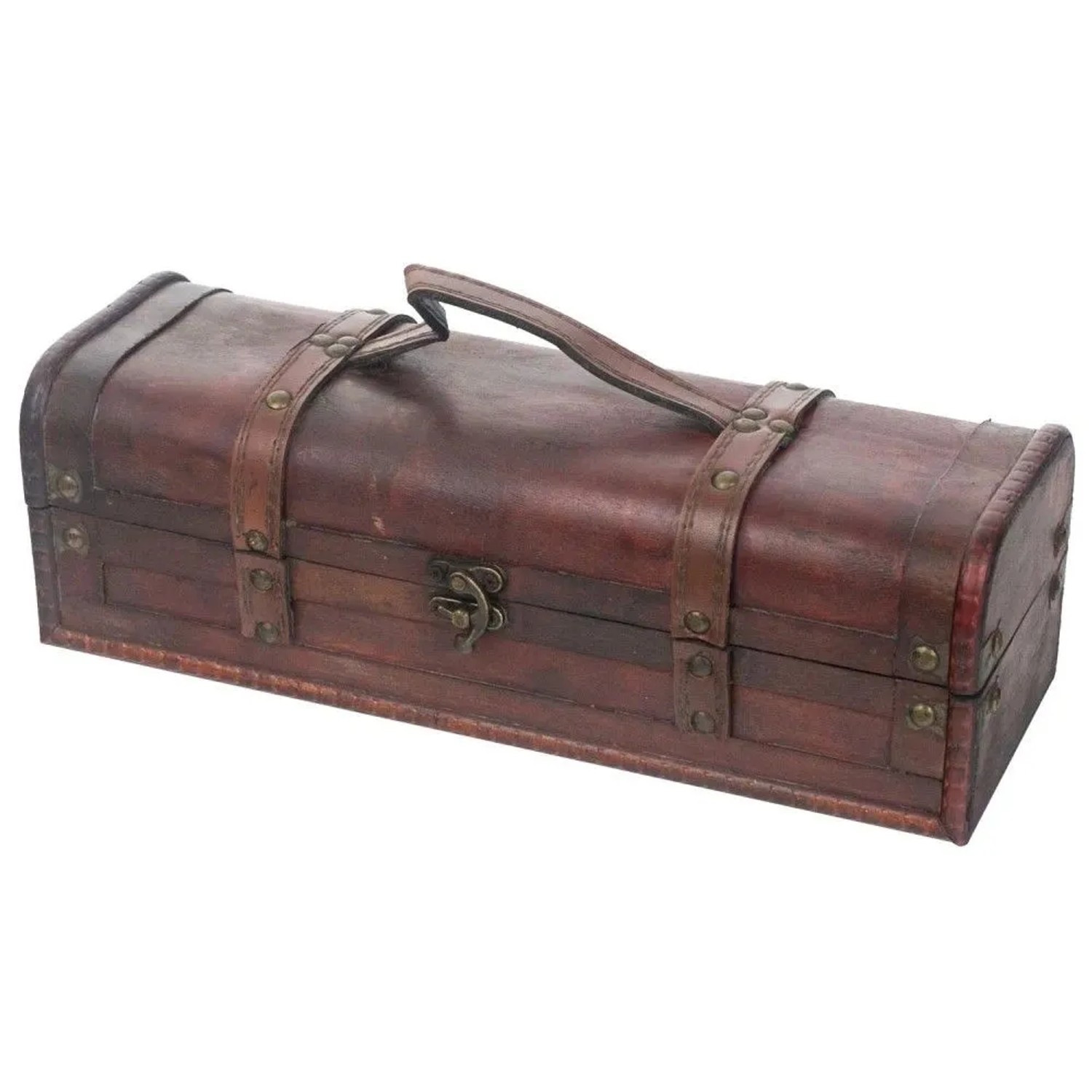 HMF VWB-ESP-QF-01 Vintage Deko Geschenkbox mit Deckel aus Holz 1 Flasche Wein Querformat Spanien