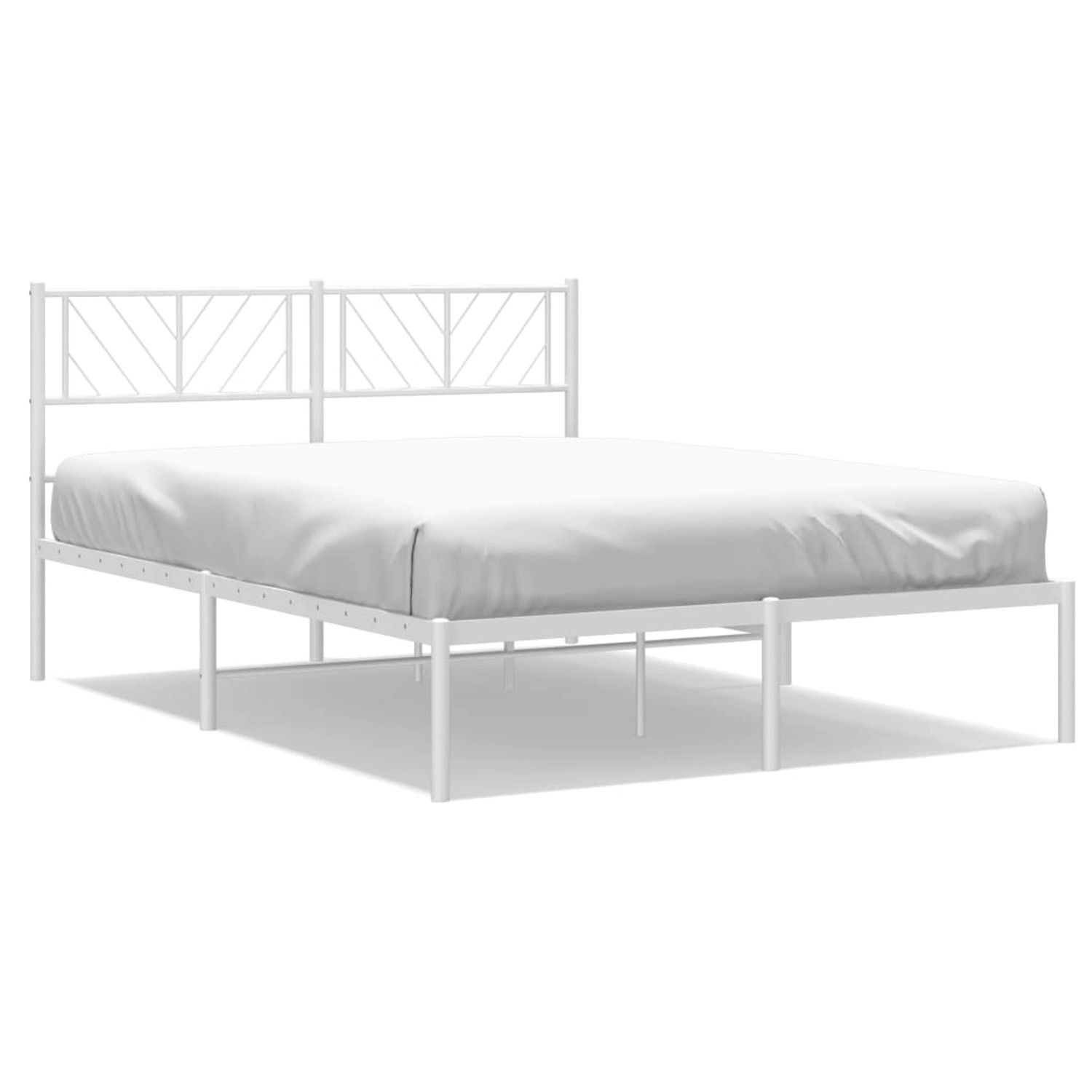 vidaXL Bettgestell mit Kopfteil Metall Weiß 135x190 cm Modell 171881486 günstig online kaufen