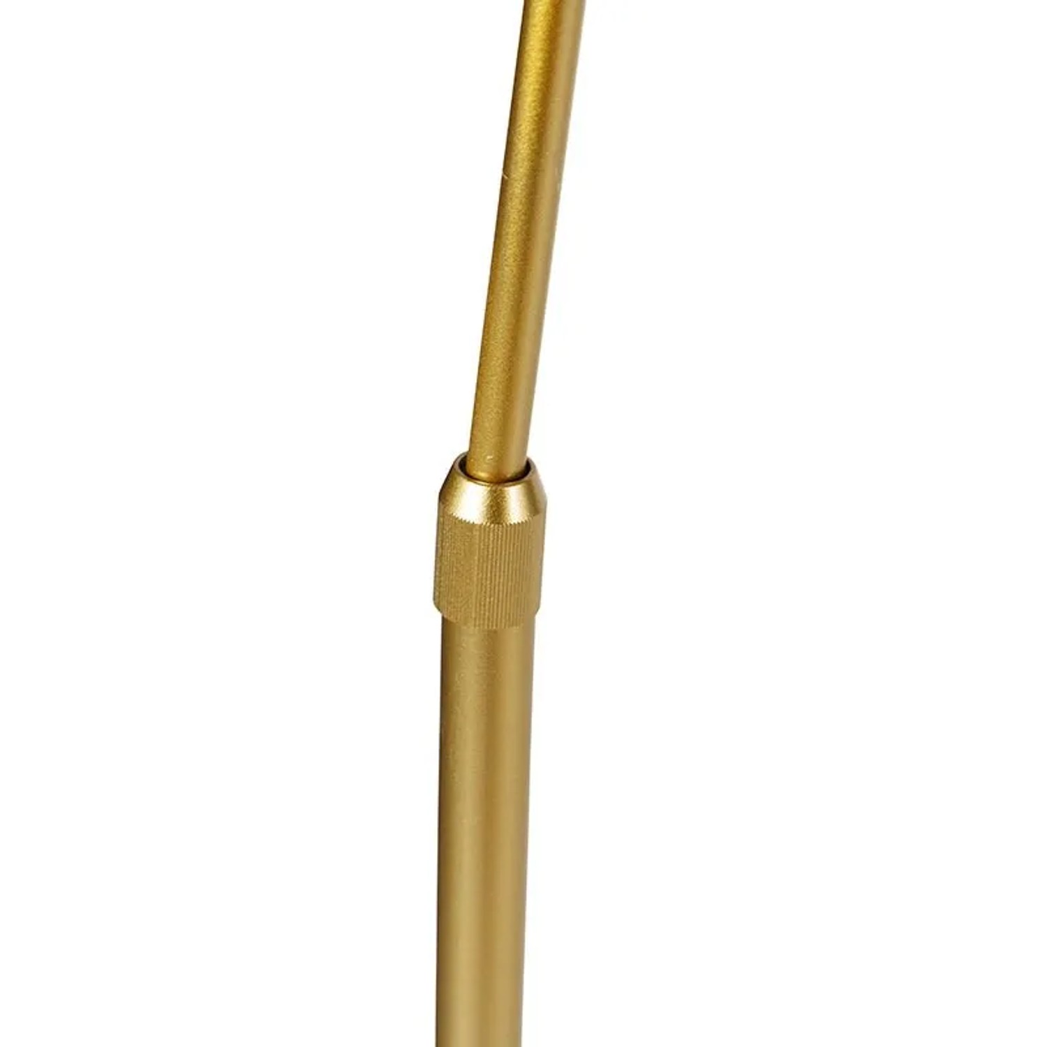 QAZQA Moderne Bogenlampe Messing mit Weißem Schirm Arc Basic_7