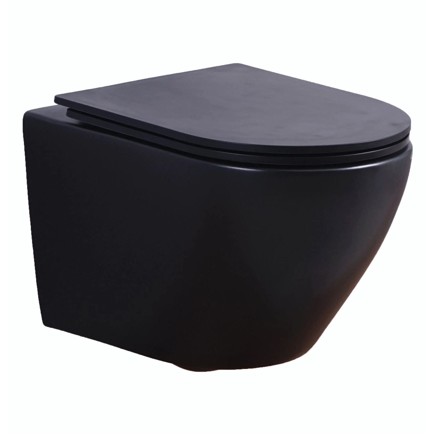 Glasdeals Wand-WC Spülrandlos inkl. SoftClose Sitz Matt Schwarz WHR 6075 günstig online kaufen