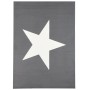 Pergamon Kinderteppich Trendline Stern, anthrazit, 185x270 cm. Kurzflorteppich mit Sternmuster.