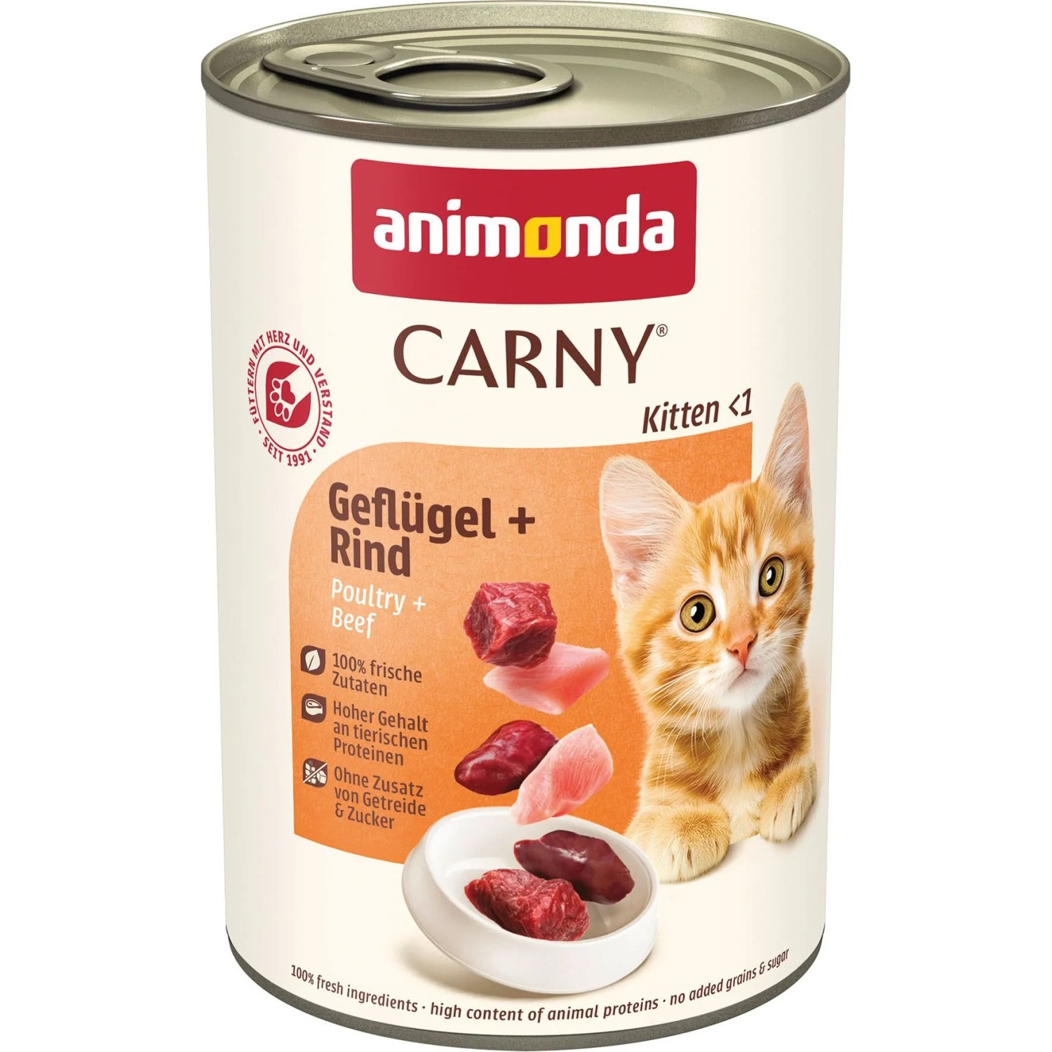 Carny Katzen-Nassfutter Kitten Rind und Geflügel 400 g