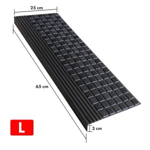 5er-Set KARAT Gummi Stufenmatten Diamond, 25x65cm, wetterfest und rutschhemmend für Außentreppen.