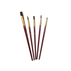 Artina Foggia Pinselset, 5 Malpinsel in verschiedenen Formen und Größen für Künstlerfarben.