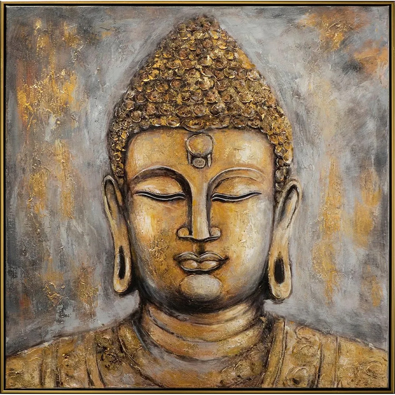 Art Universe Leinwandbild Golden Buddha 82 x 82 cm
