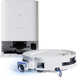 ECOVACS DEEBOT T80 OMNI Saug- und Wischroboter mit Reinigungsstation in Weiß.