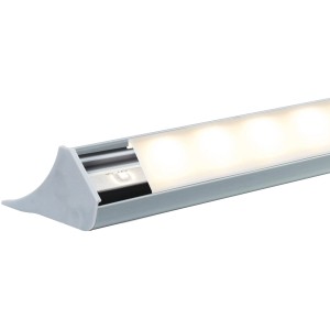 Graues Paulmann Corner Profil, 2 m, mit LED-Streifen und satinierter Abdeckung für indirekte Beleuchtung.