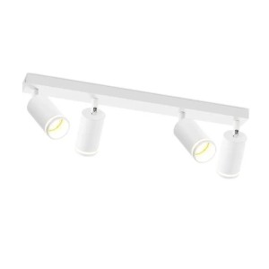 Weißer NETTLIFE Deckenstrahler aus Metall mit 4 drehbaren Spots. Skandinavisches Design für gezieltes Licht.