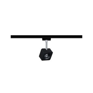 Paulmann URail LED-Spot Cube, schwarz matt/chrom, 8W, 4000K, dimmbar.