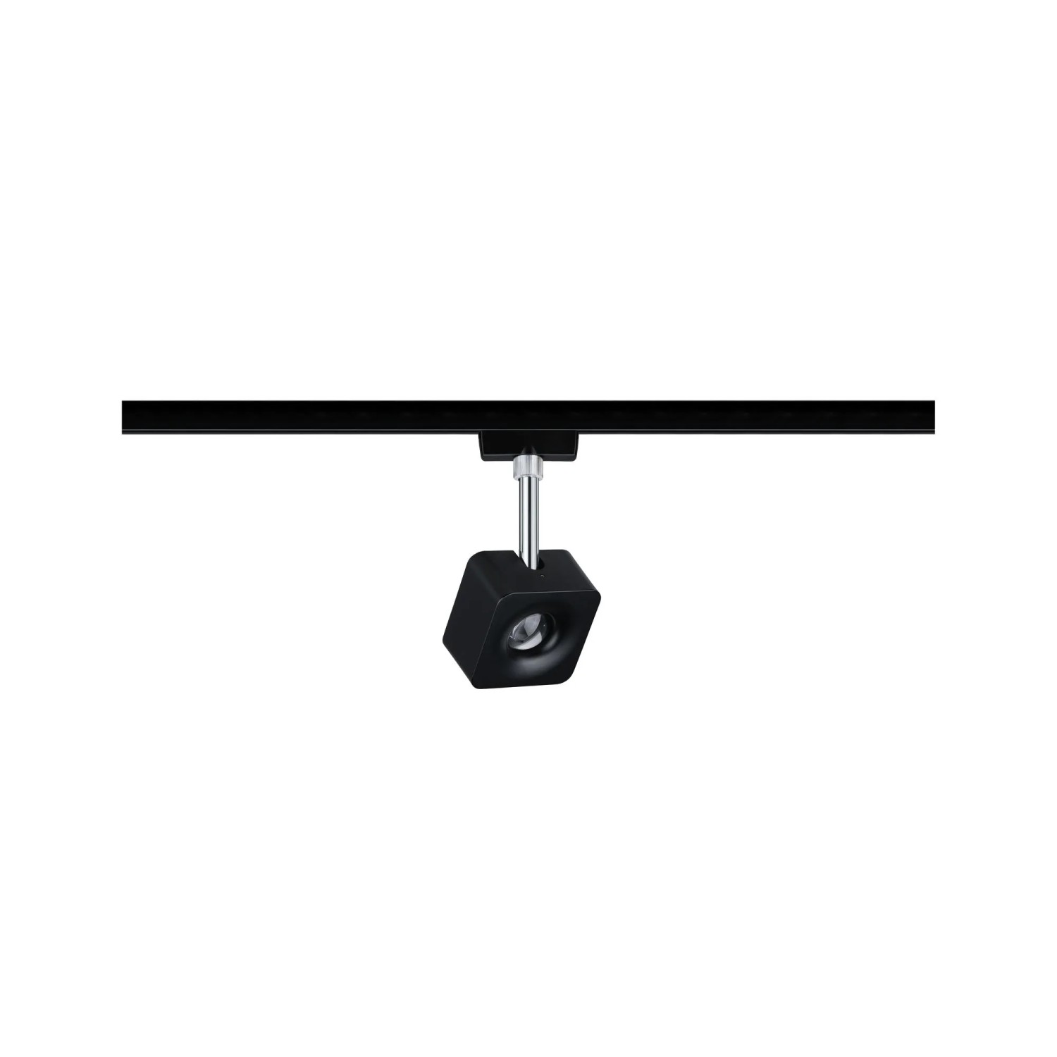 Paulmann URail LED-Spot Cube, schwarz matt/chrom, 8W, 4000K, dimmbar.