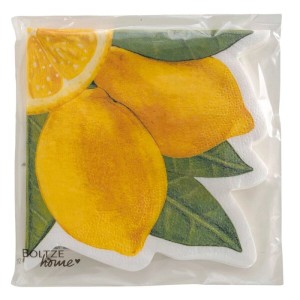 Boltze Servietten Limone, 12 Stück, mit Zitronen-Motiv für eine frische Tischdeko.