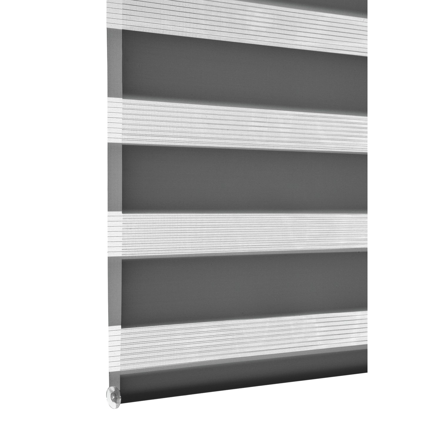 Gardinia Doppelrollo EasyFix, 60x150 cm, anthrazit, mit transparenten und blickdichten Streifen.